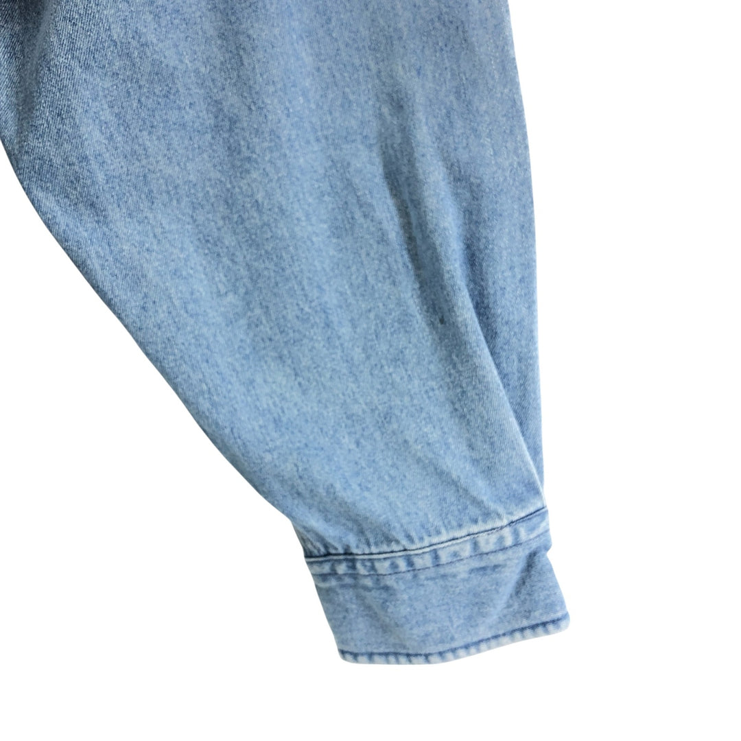 Vintage 90'S Tommy Hilfiger long-sleeved button-down denim shirt, size L, men's size L cotton blue type Vintage Second Hand