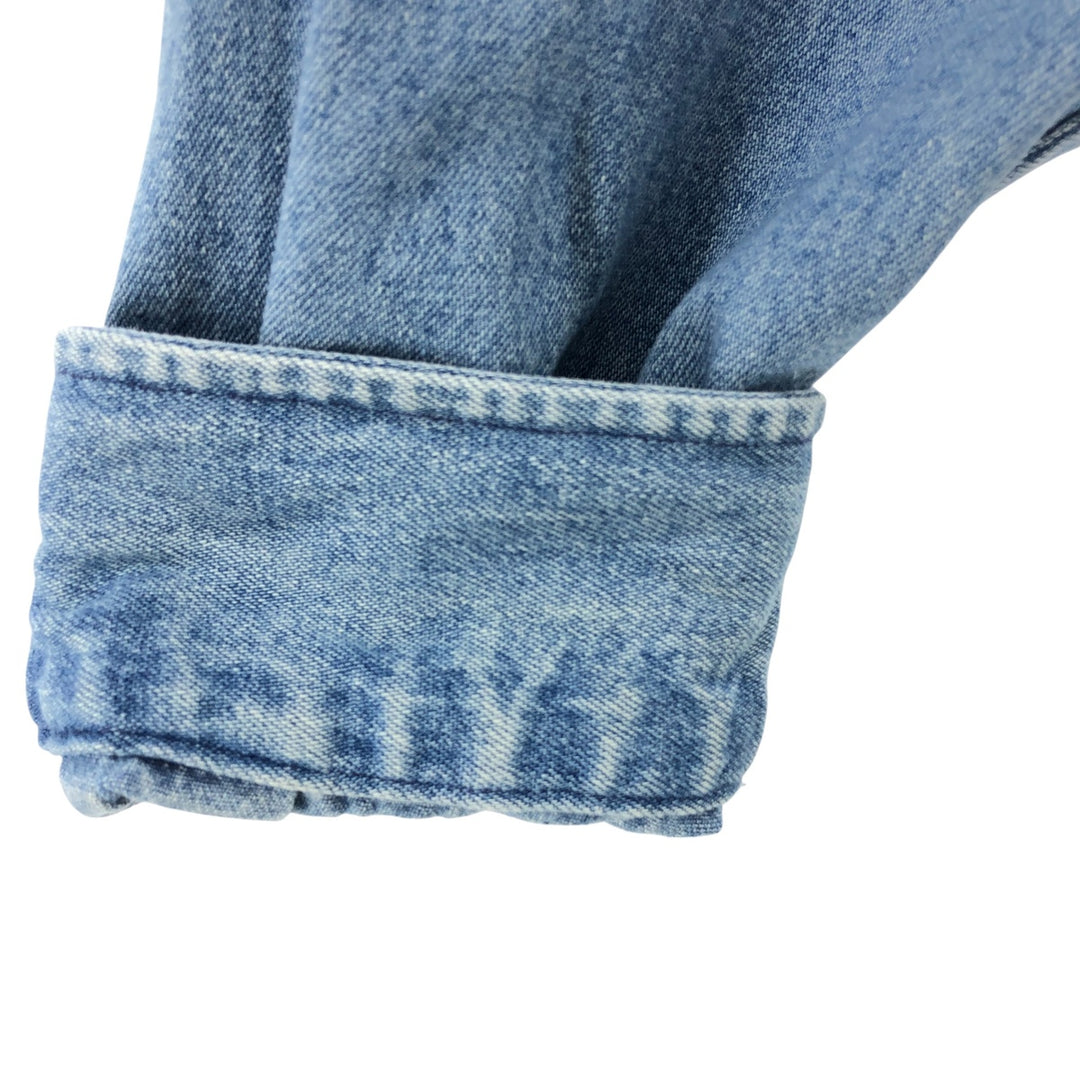 Vintage 90'S Tommy Hilfiger long-sleeved button-down denim shirt, size L, men's size L cotton blue type Vintage Second Hand