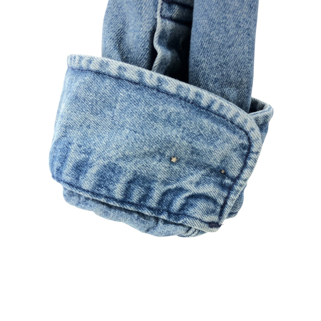 Vintage 90'S Tommy Hilfiger long-sleeved button-down denim shirt, size L, men's size L cotton blue type Vintage Second Hand