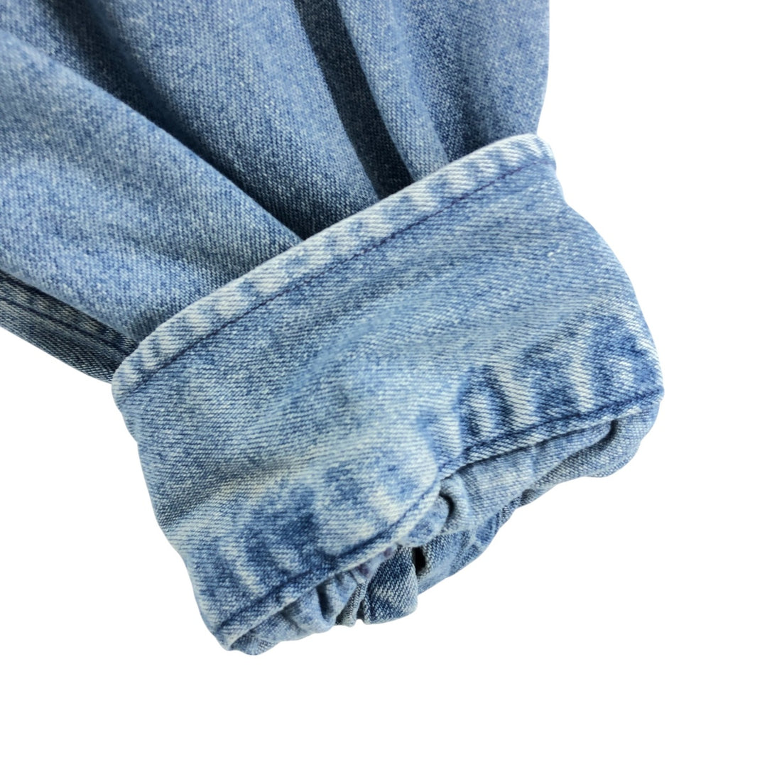 Vintage 90'S Tommy Hilfiger long-sleeved button-down denim shirt, size L, men's size L cotton blue type Vintage Second Hand