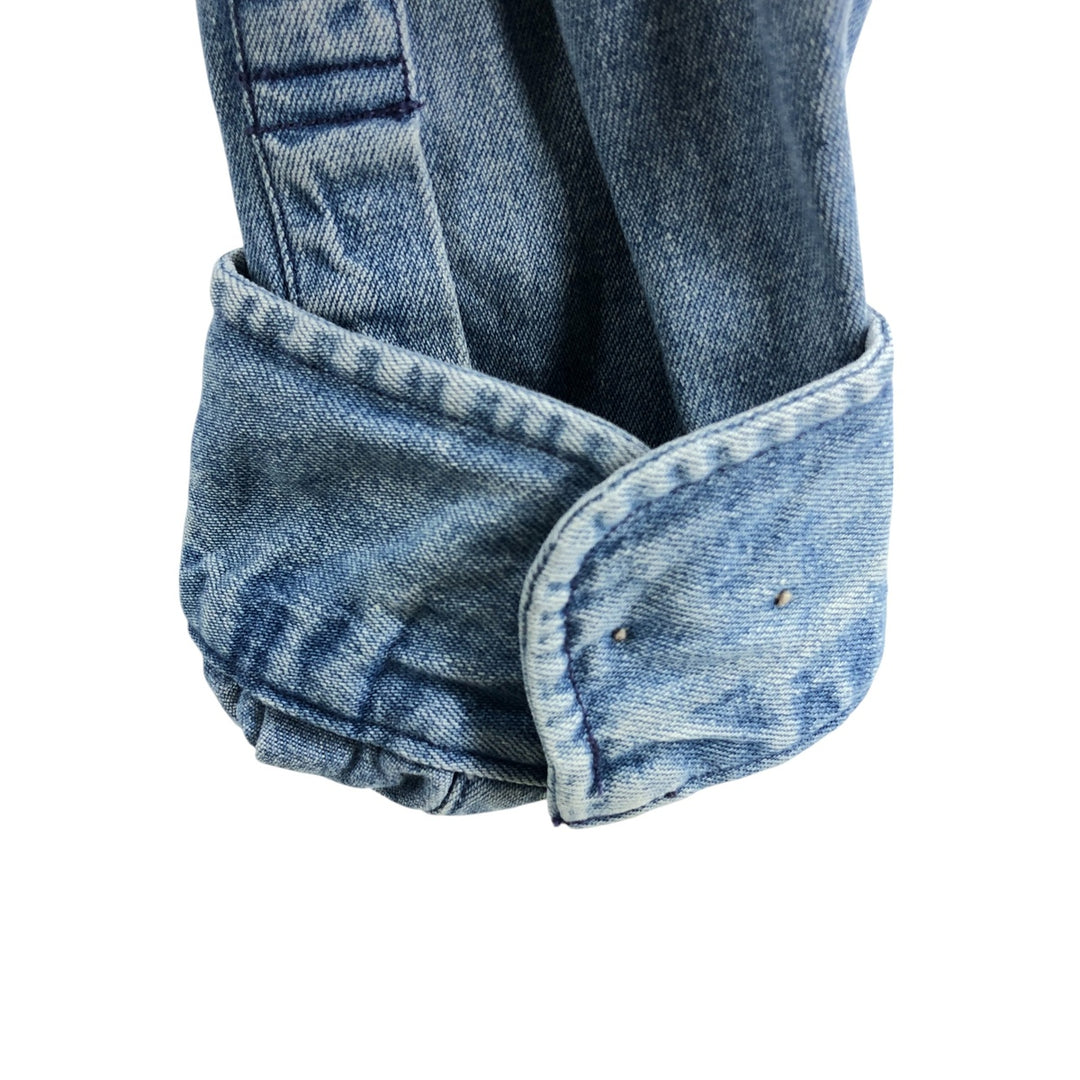 Vintage 90'S Tommy Hilfiger long-sleeved button-down denim shirt, size L, men's size L cotton blue type Vintage Second Hand