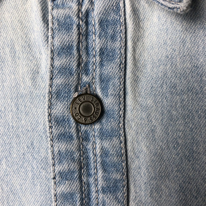 90'S Levi's Long Sleeve Denim Shirt, Men's Size L, Vintage cotton Blue type light blue Vintage Second Hand