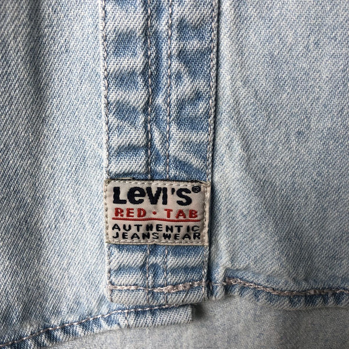 90'S Levi's Long Sleeve Denim Shirt, Men's Size L, Vintage cotton Blue type light blue Vintage Second Hand