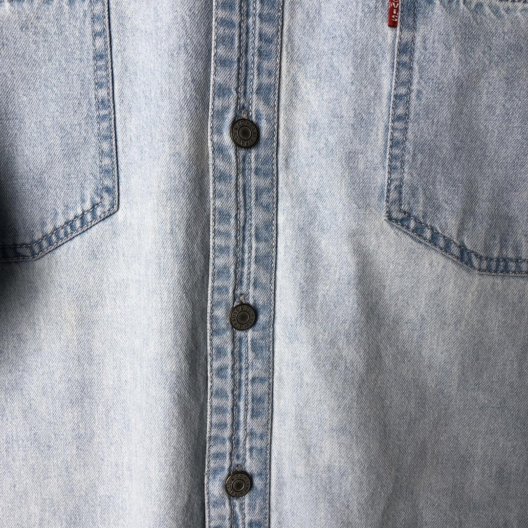 90'S Levi's Long Sleeve Denim Shirt, Men's Size L, Vintage cotton Blue type light blue Vintage Second Hand