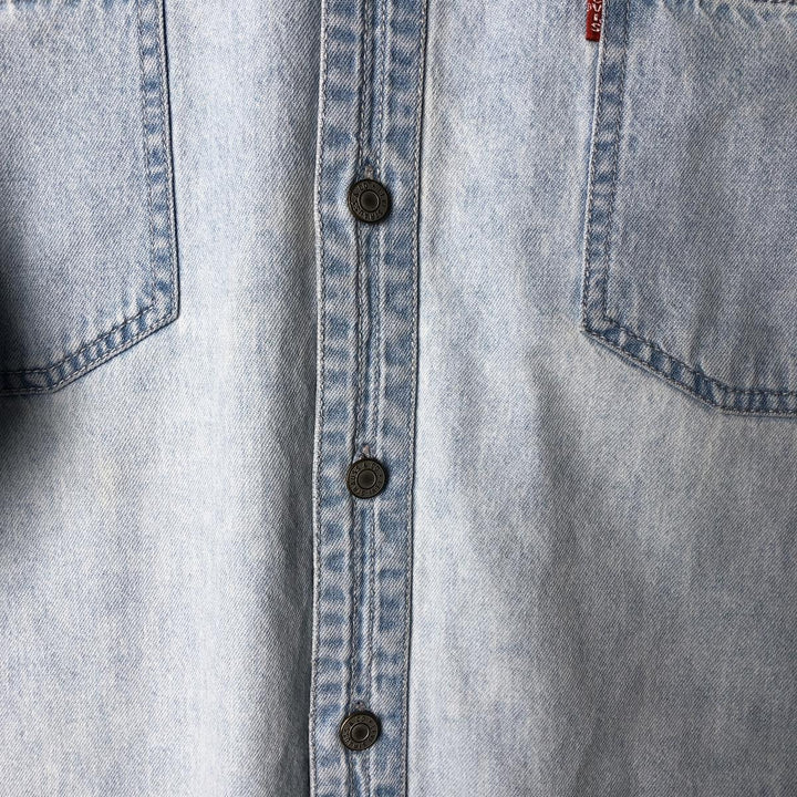 90'S Levi's Long Sleeve Denim Shirt, Men's Size L, Vintage cotton Blue type light blue Vintage Second Hand