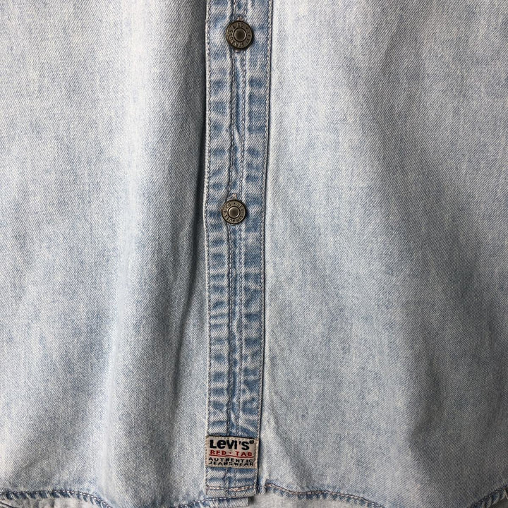 90'S Levi's Long Sleeve Denim Shirt, Men's Size L, Vintage cotton Blue type light blue Vintage Second Hand