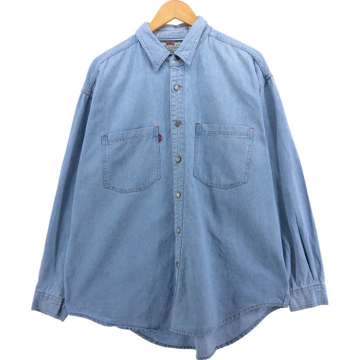 PROLEN Long Sleeve Denim Shirt, Men's Size L cotton Blue type light blue Vintage Second Hand