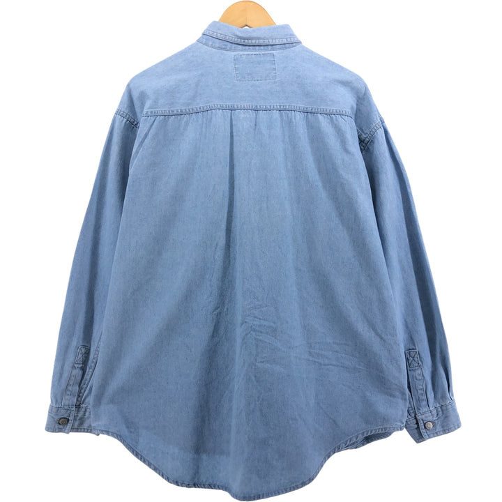 PROLEN Long Sleeve Denim Shirt, Men's Size L cotton Blue type light blue Vintage Second Hand
