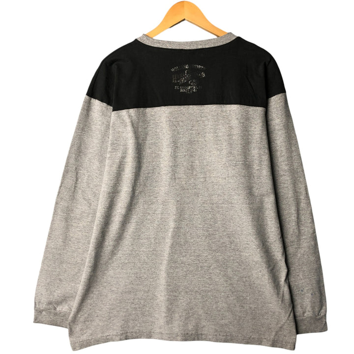 Harley-Davidson Long Sleeve T-Shirt Made in USA Men's Size L cotton gray type Vintage Second Hand