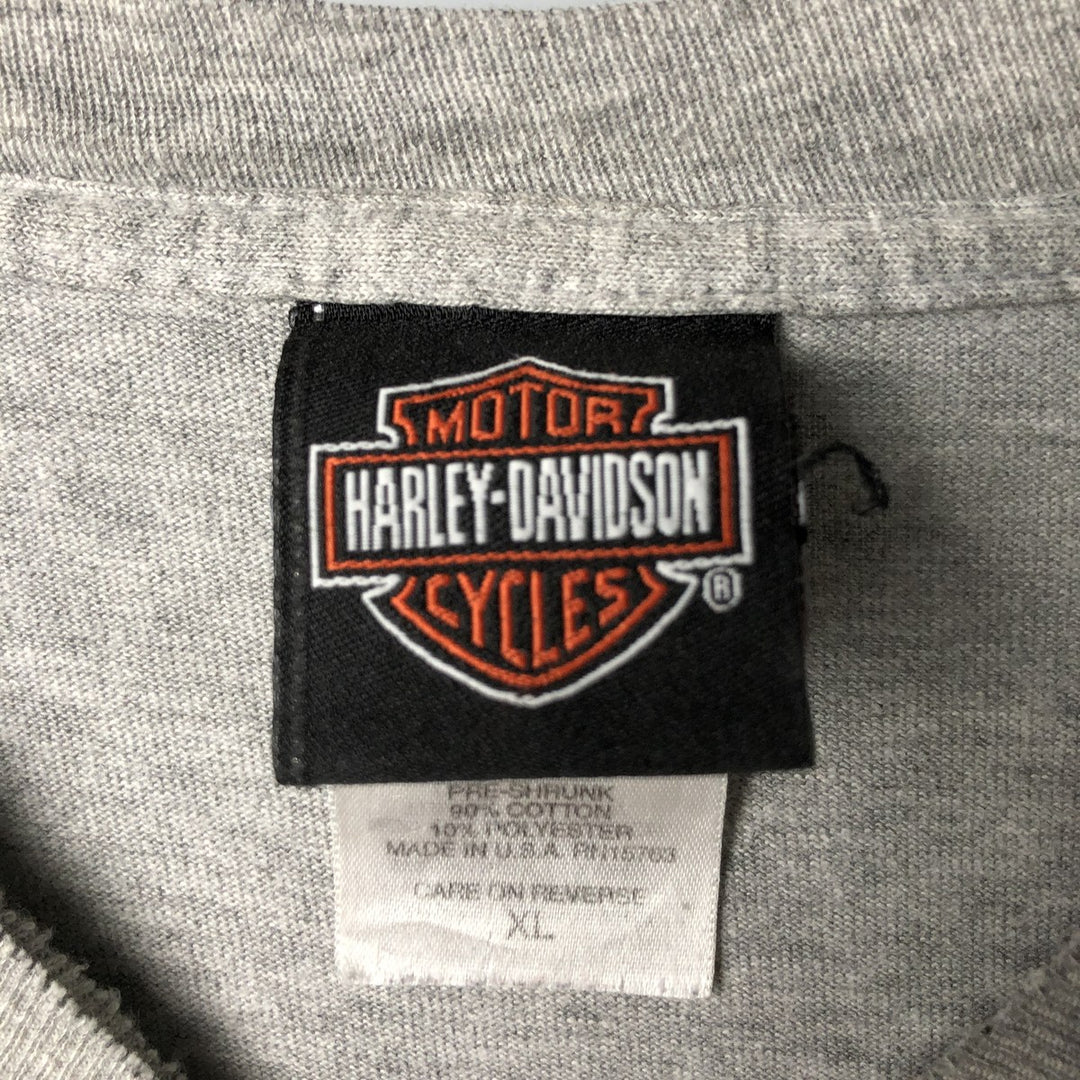 00'S Harley-Davidson Dragon Pattern Long T-shirt Made in USA Men's XL cotton gray type Vintage Second Hand