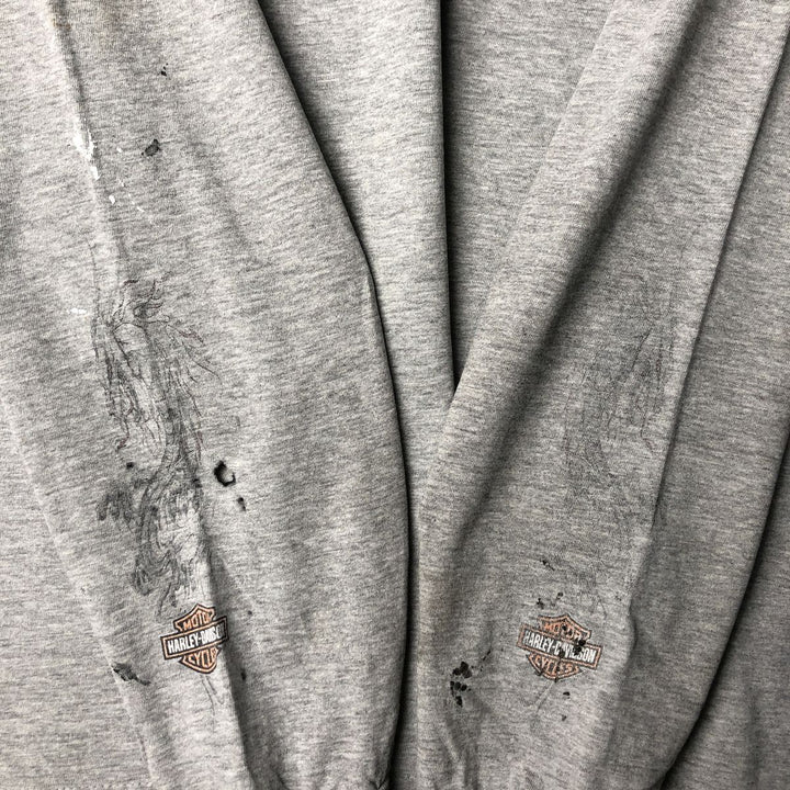 00'S Harley-Davidson Dragon Pattern Long T-shirt Made in USA Men's XL cotton gray type Vintage Second Hand