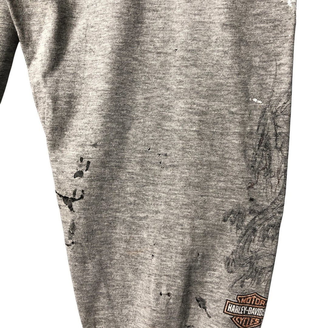 00'S Harley-Davidson Dragon Pattern Long T-shirt Made in USA Men's XL cotton gray type Vintage Second Hand