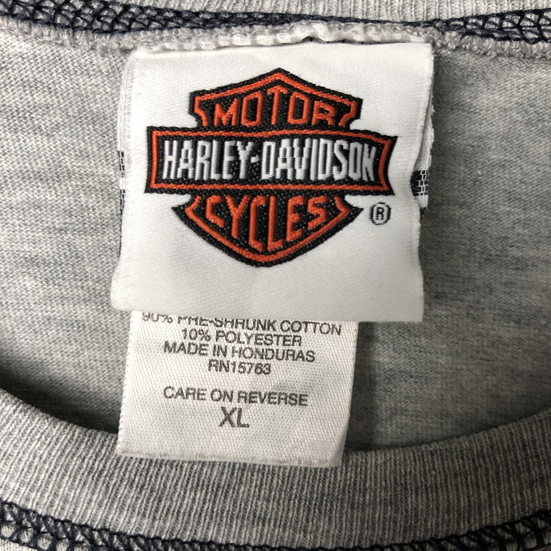 00'S Harley-Davidson Eagle Pattern Long T-shirt, Men's XL size cotton gray type Vintage Second Hand