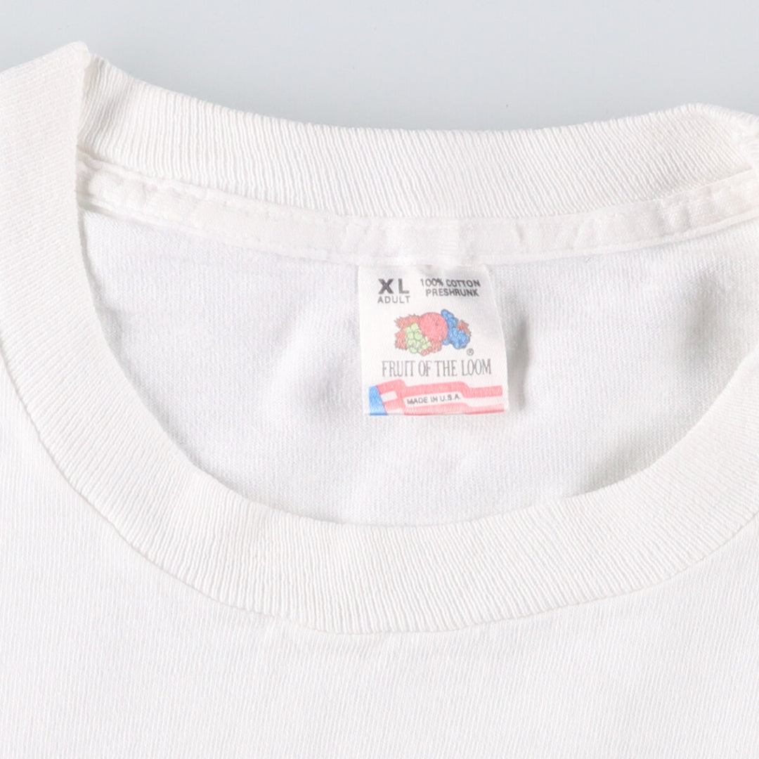 90'S Fruit of the Loom Letter to the Corinthians Message Print T-Shirt, Made in USA, Men's XL, Vintage cotton white type Vintage Second Hand