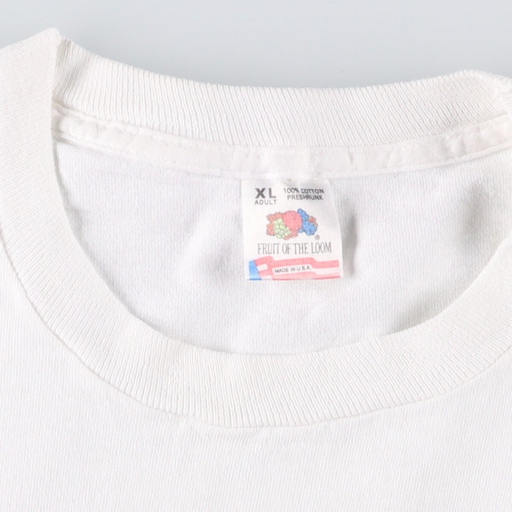 90'S Fruit of the Loom Letter to the Corinthians Message Print T-Shirt, Made in USA, Men's XL, Vintage cotton white type Vintage Second Hand
