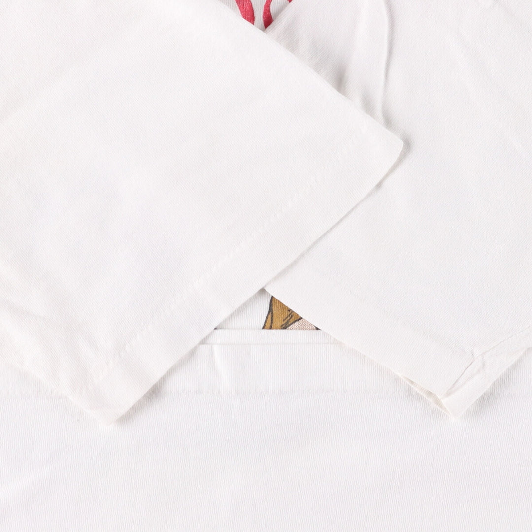 90'S Fruit of the Loom Letter to the Corinthians Message Print T-Shirt, Made in USA, Men's XL, Vintage cotton white type Vintage Second Hand
