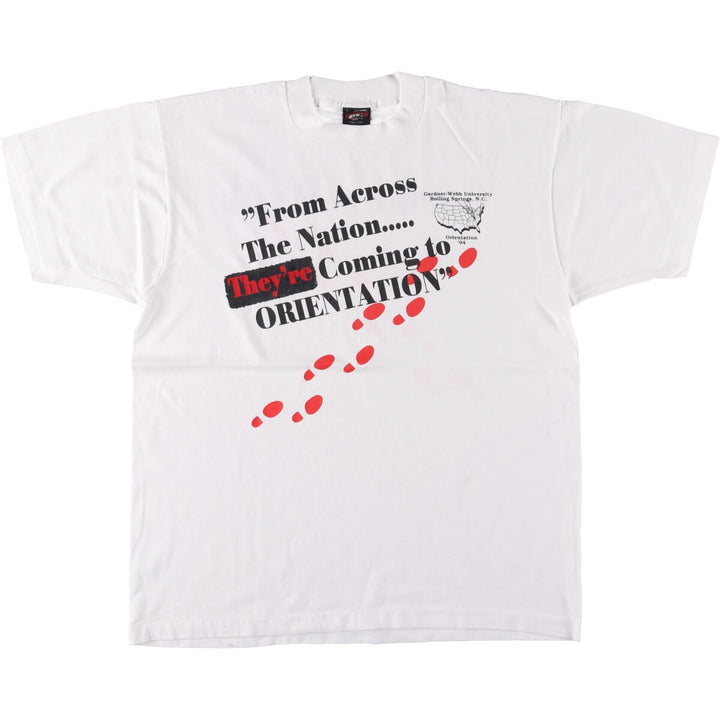 90'S Fruit of the Loom printed T-shirt, made in the USA, men's size L, vintage cotton white type Vintage Second Hand