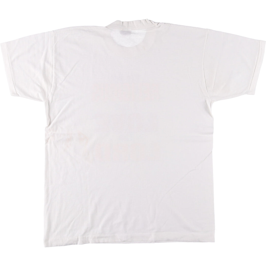 90'S Vintage Message Print T-Shirt, Made in USA, Men's Size L cotton white type Vintage Second Hand
