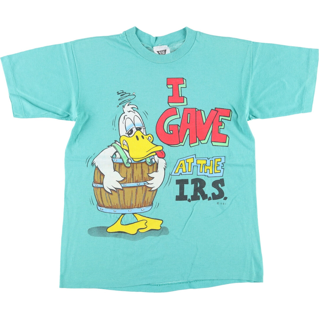 Vintage 80s-90'S SSI Printed T-Shirt, Men's Size Medium cotton turquoise blue Vintage Second Hand