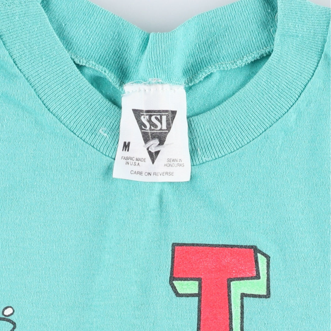 Vintage 80s-90'S SSI Printed T-Shirt, Men's Size Medium cotton turquoise blue Vintage Second Hand