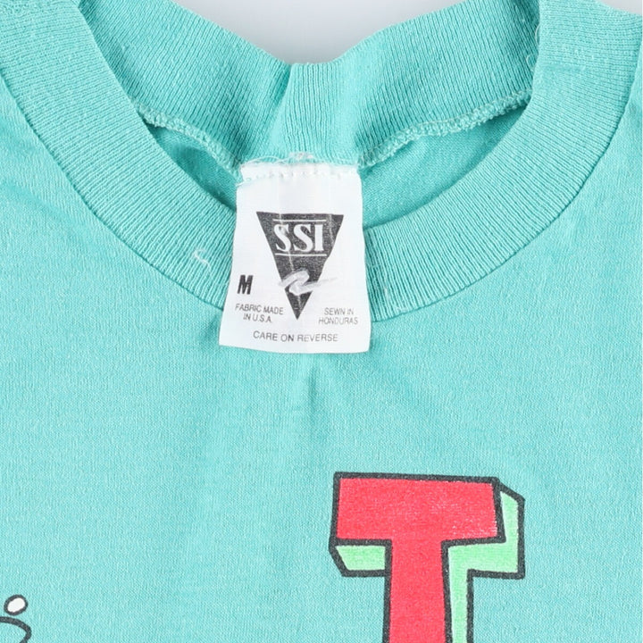 Vintage 80s-90'S SSI Printed T-Shirt, Men's Size Medium cotton turquoise blue Vintage Second Hand
