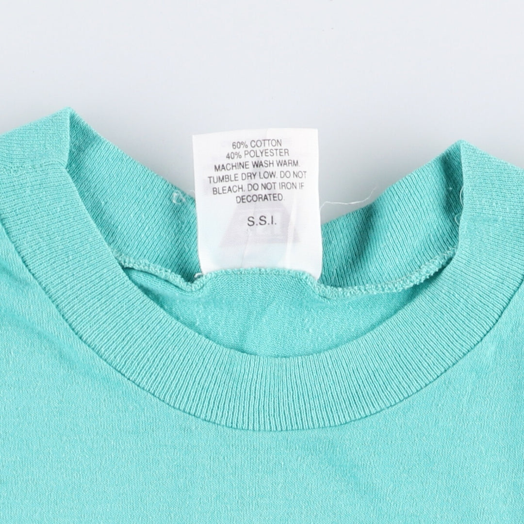 Vintage 80s-90'S SSI Printed T-Shirt, Men's Size Medium cotton turquoise blue Vintage Second Hand