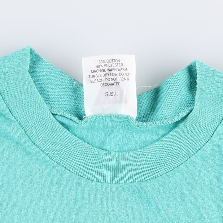 Vintage 80s-90'S SSI Printed T-Shirt, Men's Size Medium cotton turquoise blue Vintage Second Hand