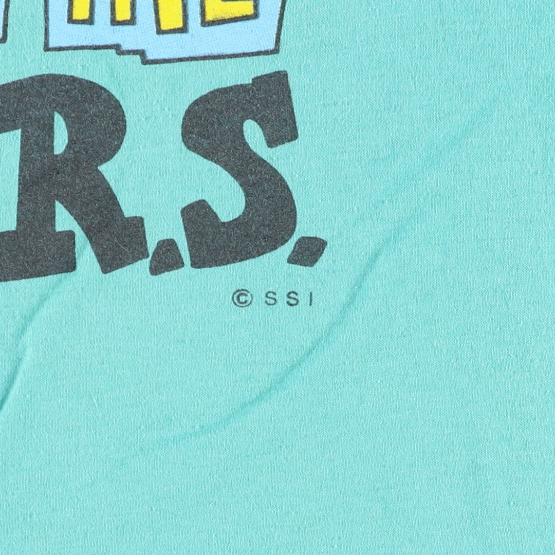 Vintage 80s-90'S SSI Printed T-Shirt, Men's Size Medium cotton turquoise blue Vintage Second Hand