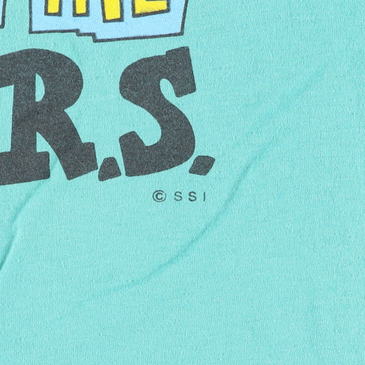 Vintage 80s-90'S SSI Printed T-Shirt, Men's Size Medium cotton turquoise blue Vintage Second Hand