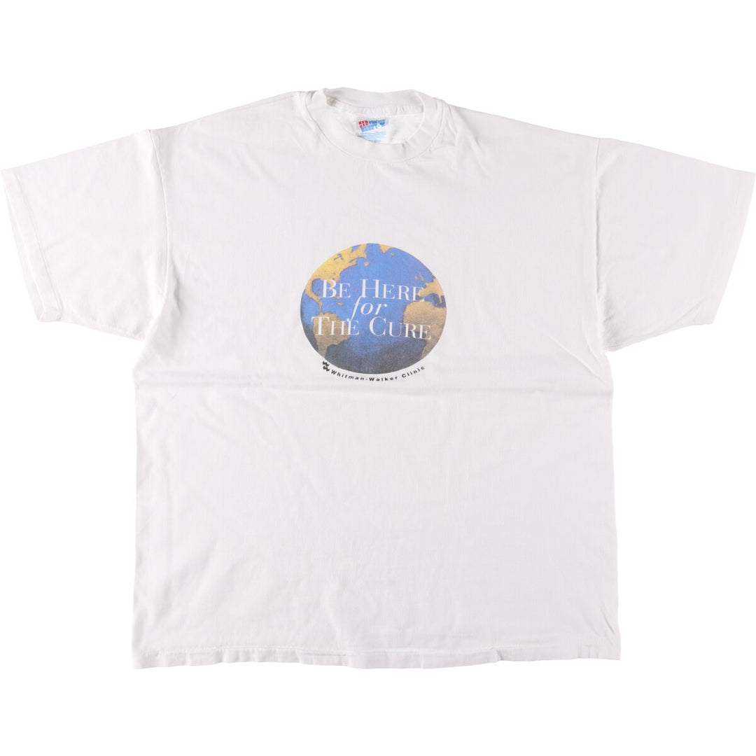 90'S Hanes Whitman Walker Clinic Printed T-Shirt, Made in USA, Men's XL Size, Vintage cotton white type Vintage Second Hand