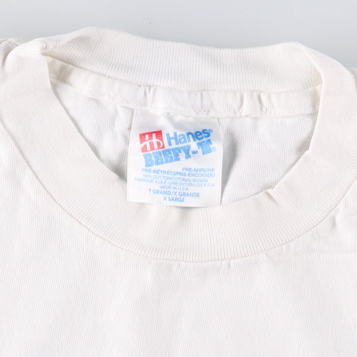 90'S Hanes Whitman Walker Clinic Printed T-Shirt, Made in USA, Men's XL Size, Vintage cotton white type Vintage Second Hand