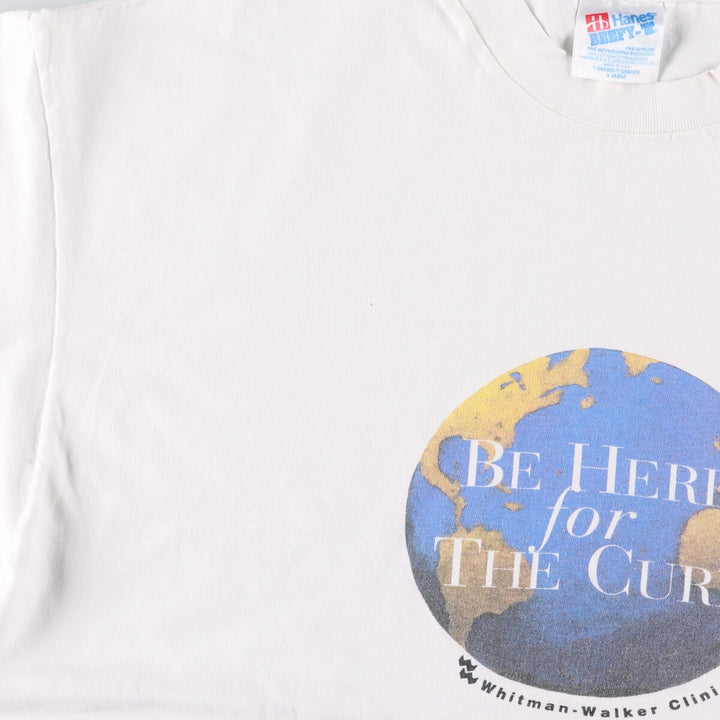 90'S Hanes Whitman Walker Clinic Printed T-Shirt, Made in USA, Men's XL Size, Vintage cotton white type Vintage Second Hand