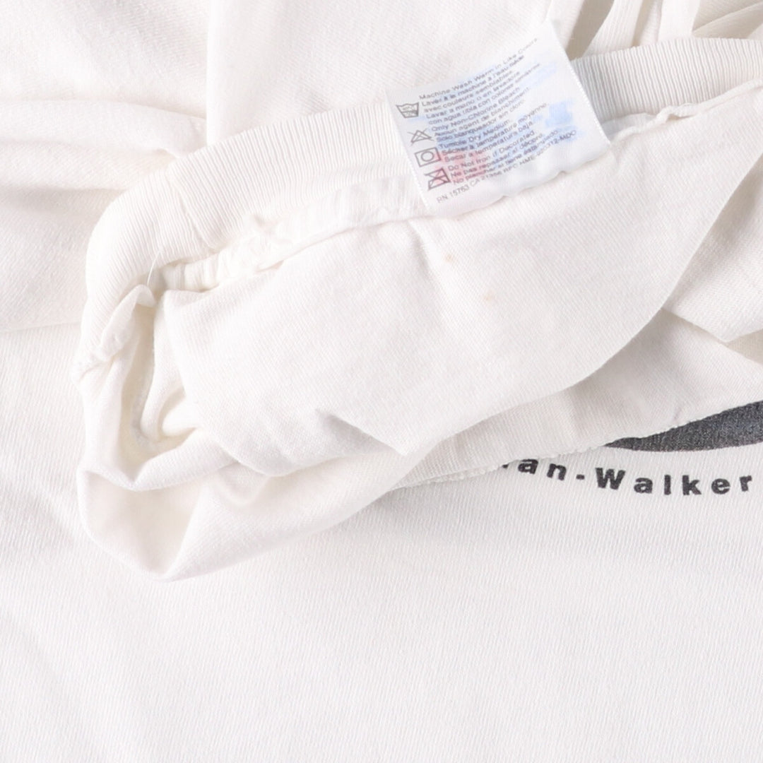 90'S Hanes Whitman Walker Clinic Printed T-Shirt, Made in USA, Men's XL Size, Vintage cotton white type Vintage Second Hand