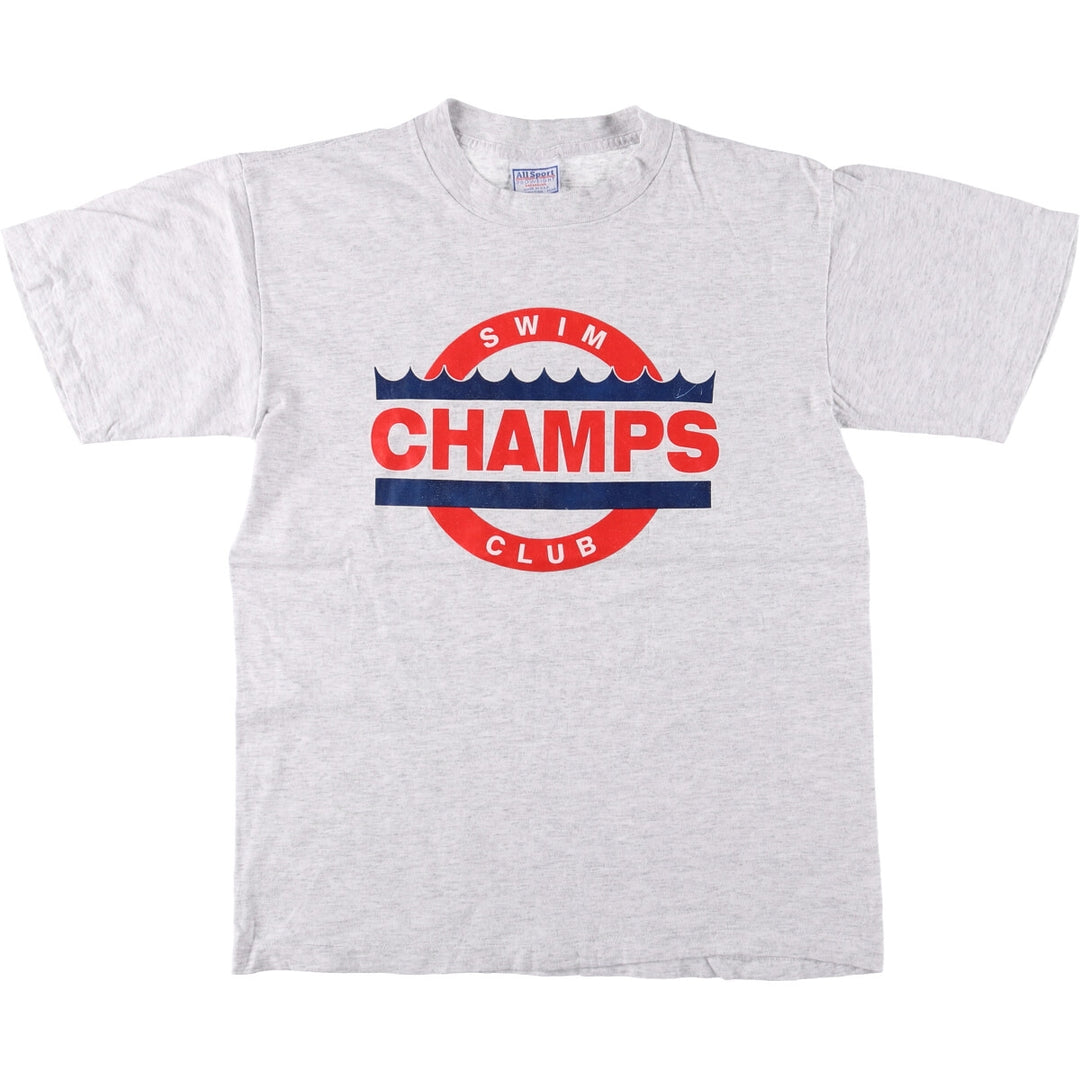90'S All Sport Vintage Printed T-Shirt, Made in USA, Men's Size Medium cotton gray type Vintage Second Hand