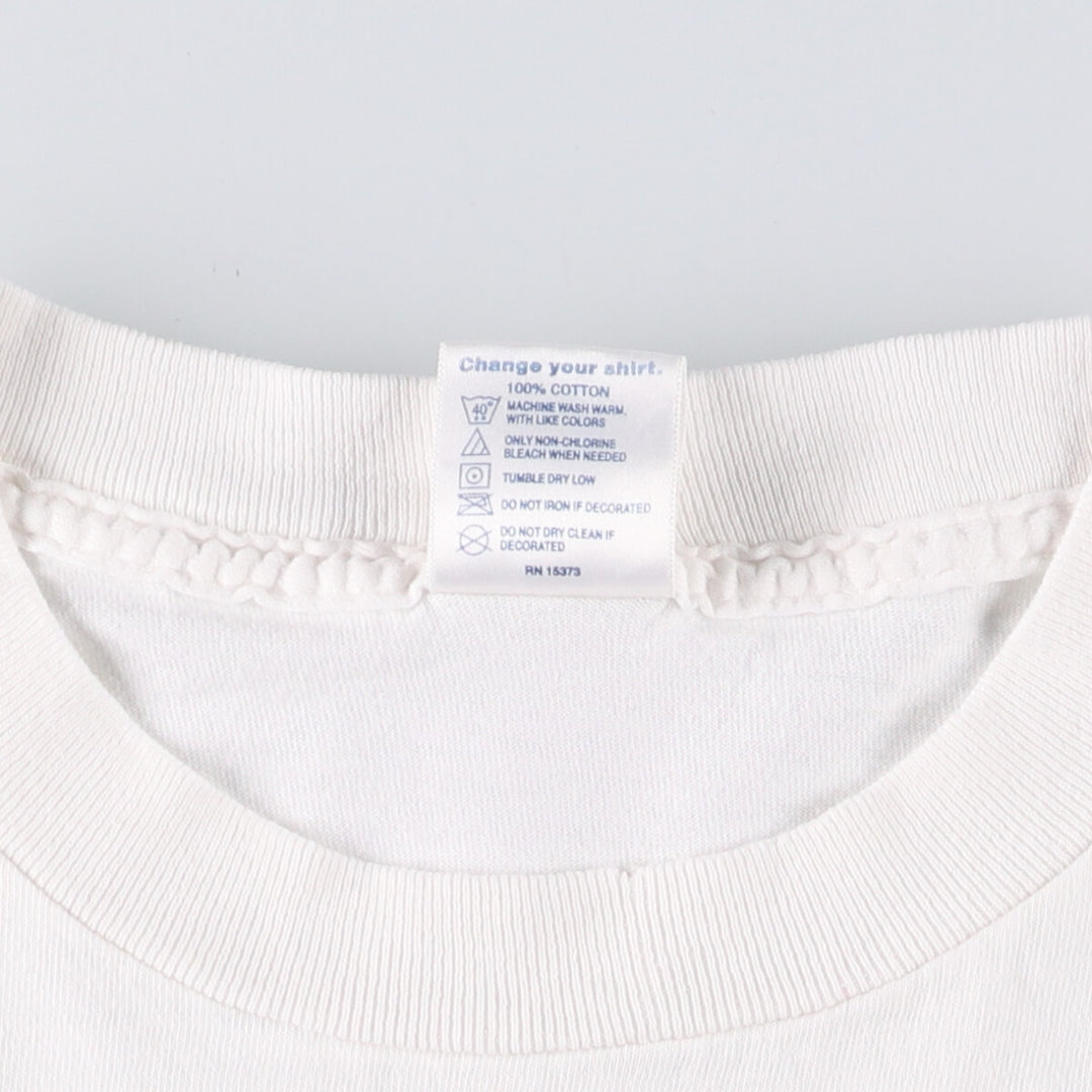 00'S Delta DELTA Printed T-shirt Men's XL size cotton white type Vintage Second Hand