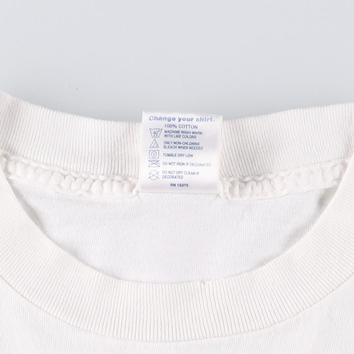 00'S Delta DELTA Printed T-shirt Men's XL size cotton white type Vintage Second Hand