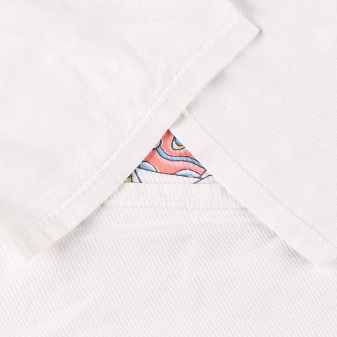 00'S Delta DELTA Printed T-shirt Men's XL size cotton white type Vintage Second Hand