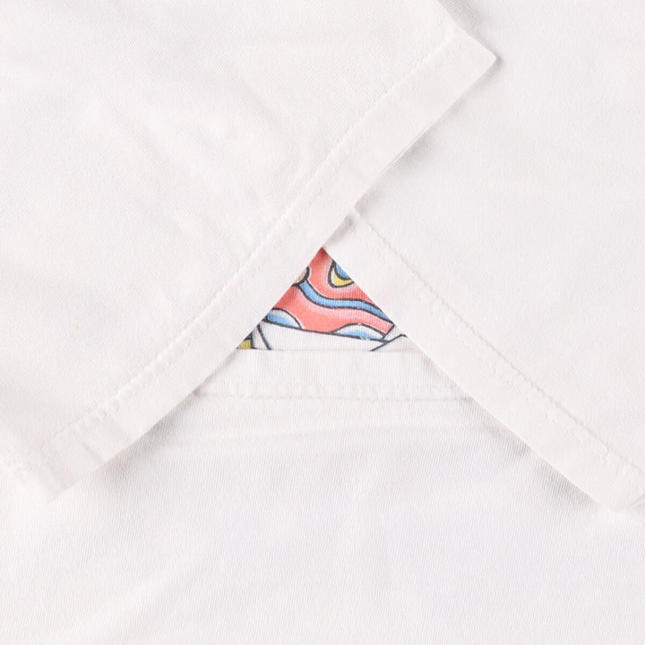 00'S Delta DELTA Printed T-shirt Men's XL size cotton white type Vintage Second Hand