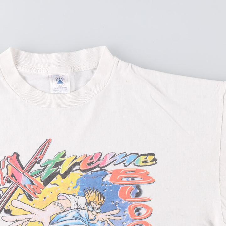 00'S Delta DELTA Printed T-shirt Men's XL size cotton white type Vintage Second Hand