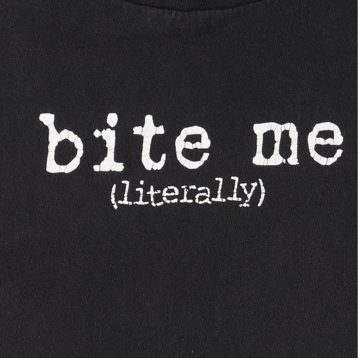 90'S BALZOUT message printed T-shirt, made in USA, men's size L, vintage cotton black type Vintage Second Hand