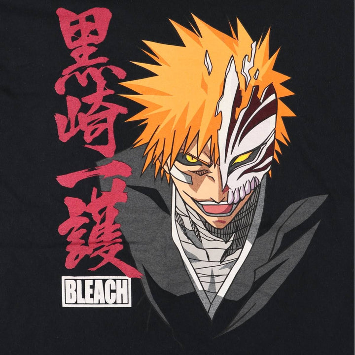 BLEACH Anime Character Print T-Shirt Men's Size L cotton black type Vintage Second Hand