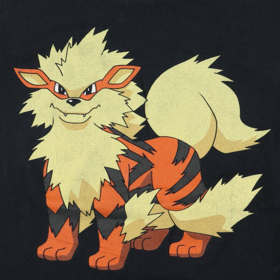 POKEMON Pokemon character print T-shirt, men's size M cotton black type Vintage Second Hand