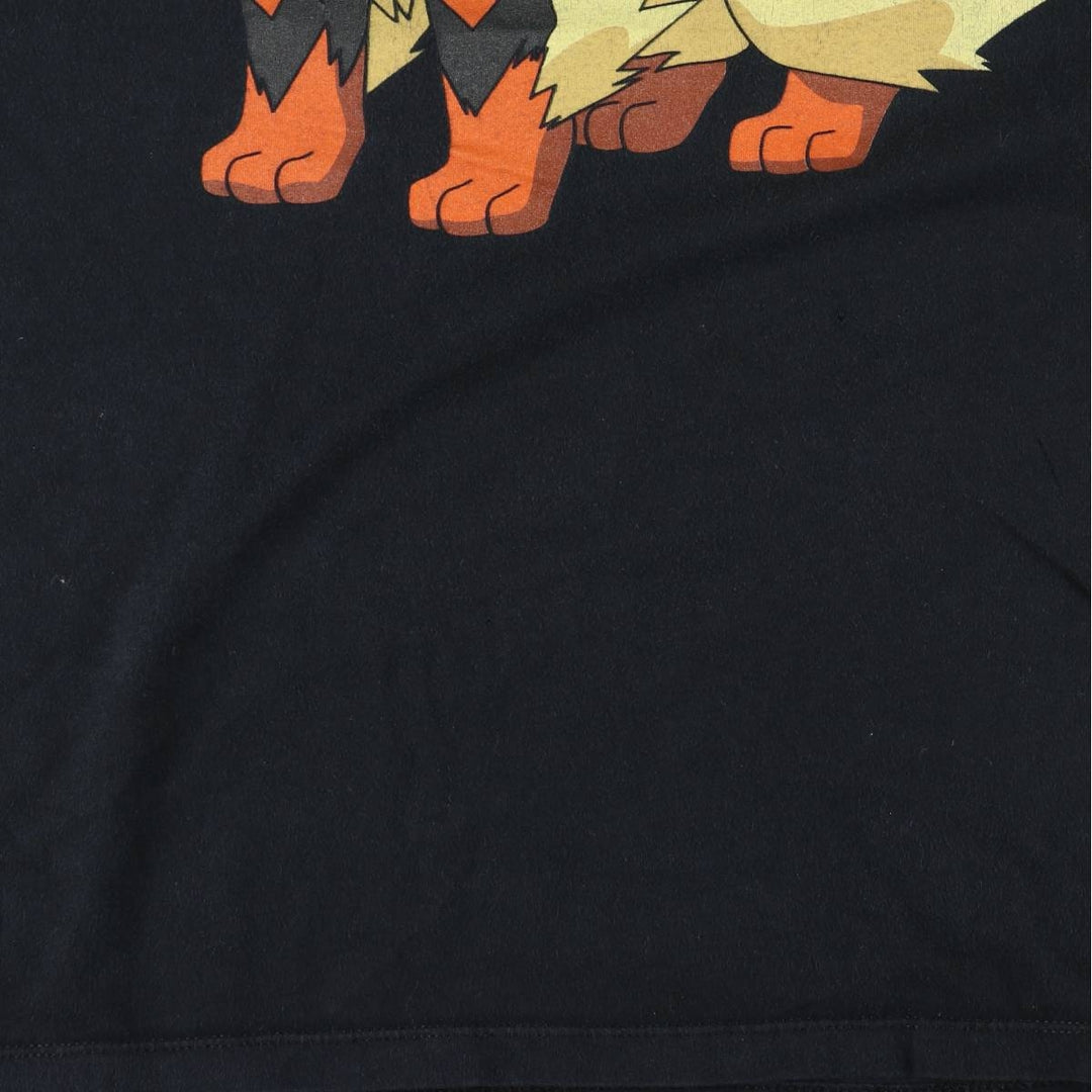 POKEMON Pokemon character print T-shirt, men's size M cotton black type Vintage Second Hand