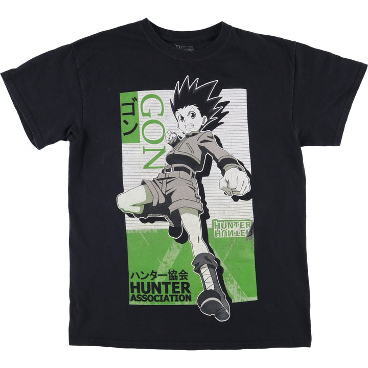 HUNTER HUNTER Hunter x Hunter character print T-shirt, men's size M cotton black type Vintage Second Hand