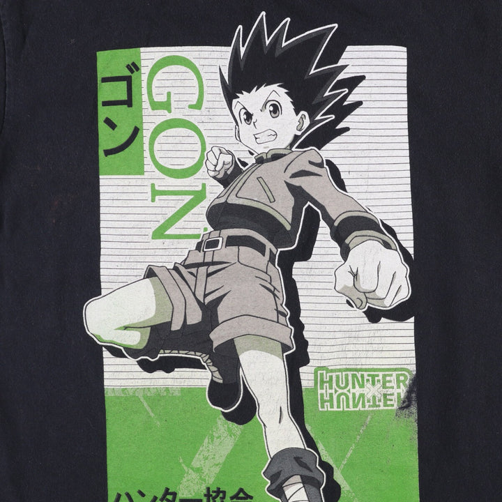 HUNTER HUNTER Hunter x Hunter character print T-shirt, men's size M cotton black type Vintage Second Hand