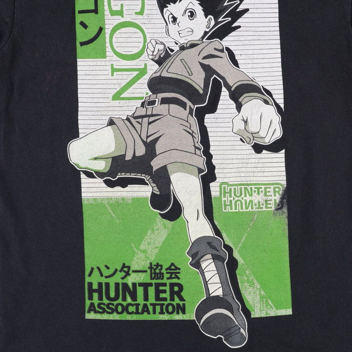 HUNTER HUNTER Hunter x Hunter character print T-shirt, men's size M cotton black type Vintage Second Hand