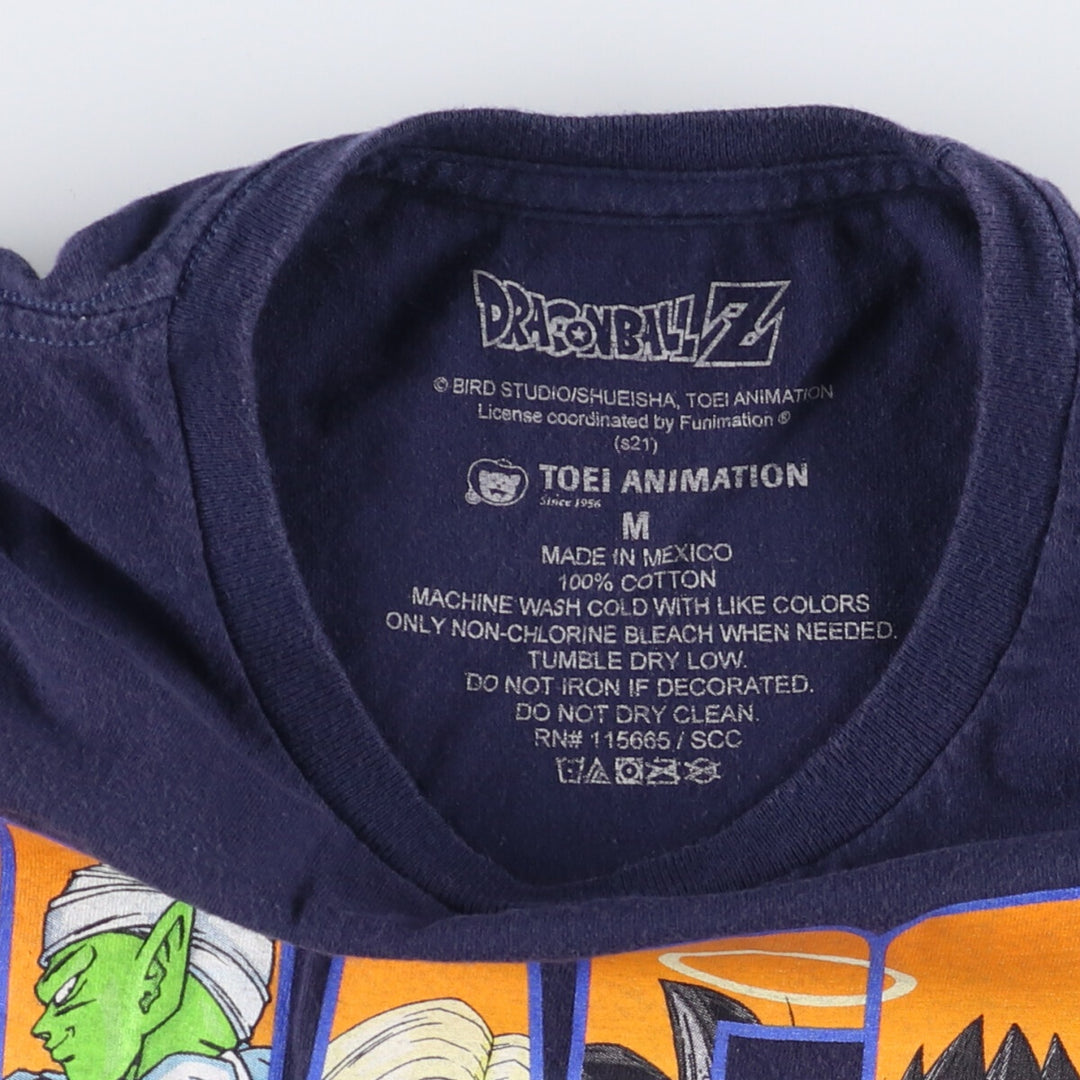 DORAGONBALL Dragon Ball Character Print T-Shirt, Men's Size M cotton navy blue type Vintage Second Hand