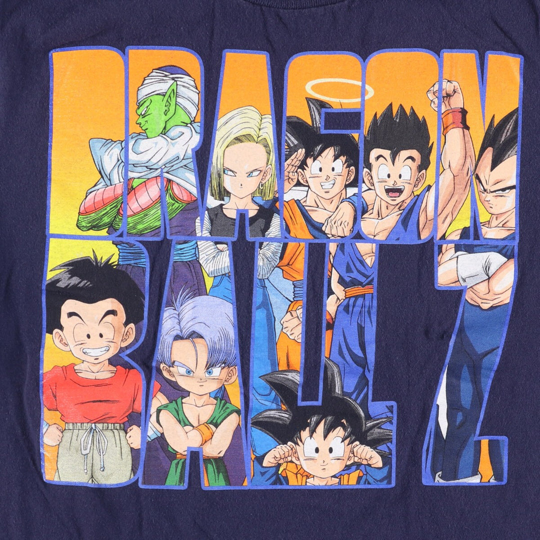 DORAGONBALL Dragon Ball Character Print T-Shirt, Men's Size M cotton navy blue type Vintage Second Hand