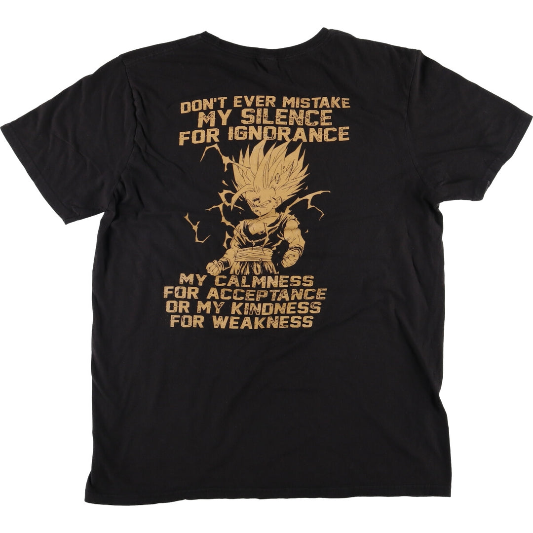 DORAGONBALL Dragon Ball Anime Character Print T-Shirt, Men's Size L unclear black type Vintage Second Hand
