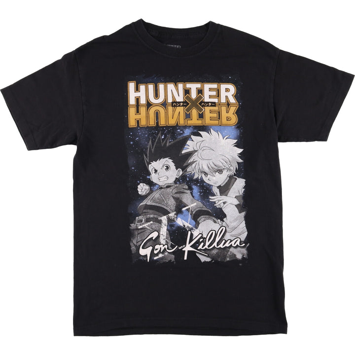 HUNTERxHUNTER Anime Character Print T-Shirt, Men's Size L cotton black type Vintage Second Hand